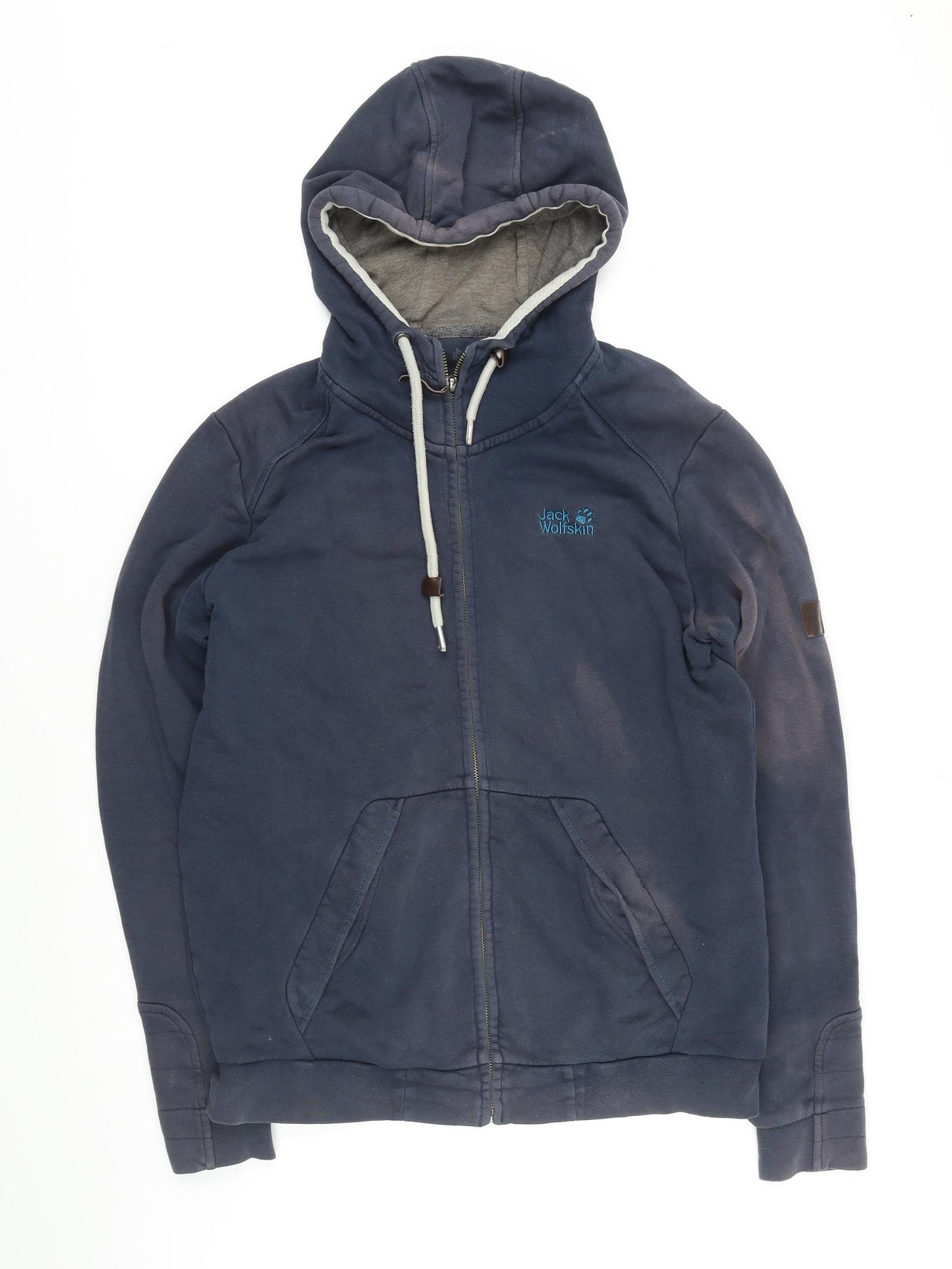 Jack Wolfskin Mens Blue Cotton Full Zip Hoodie Size M