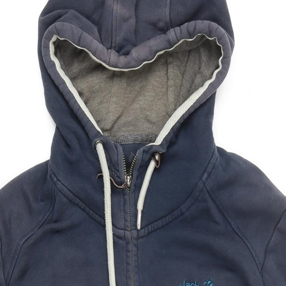 Jack Wolfskin Mens Blue Cotton Full Zip Hoodie Size M