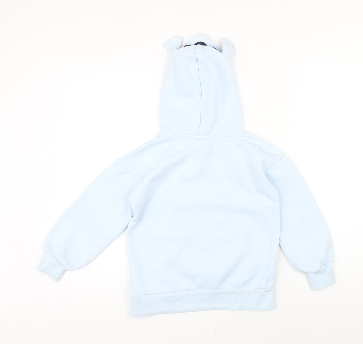 Disney Girls Blue Cotton Pullover Hoodie Size 7-8 Years Pullover - Stitch Stay weird