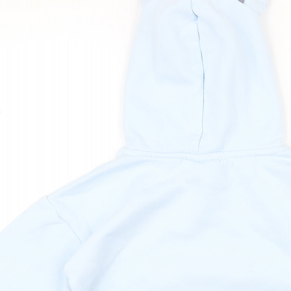 Disney Girls Blue Cotton Pullover Hoodie Size 7-8 Years Pullover - Stitch Stay weird