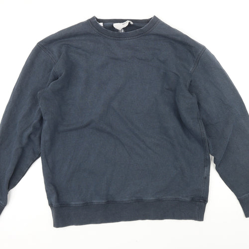 Selected Homme Mens Blue Cotton Pullover Sweatshirt Size M