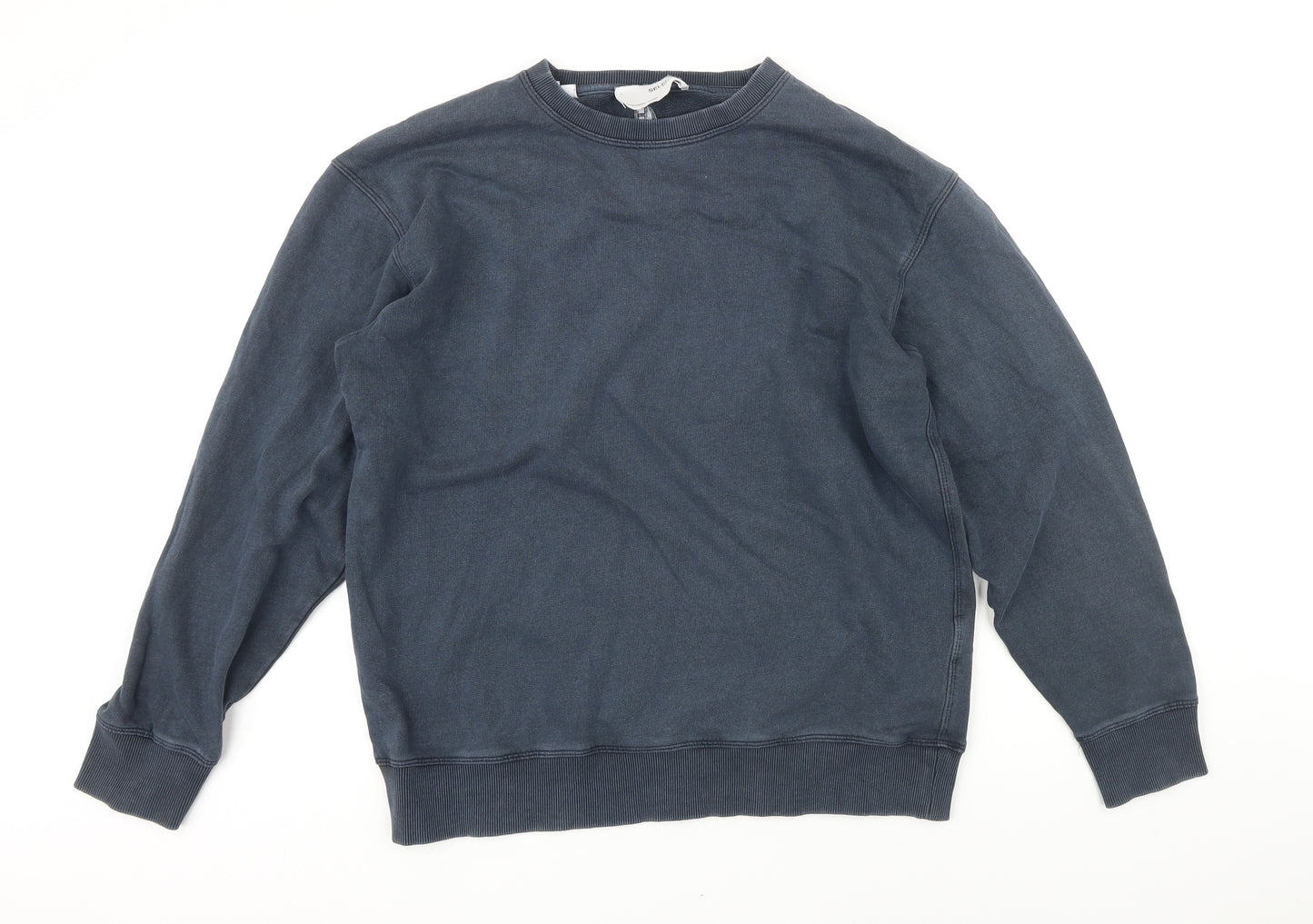 Selected Homme Mens Blue Cotton Pullover Sweatshirt Size M