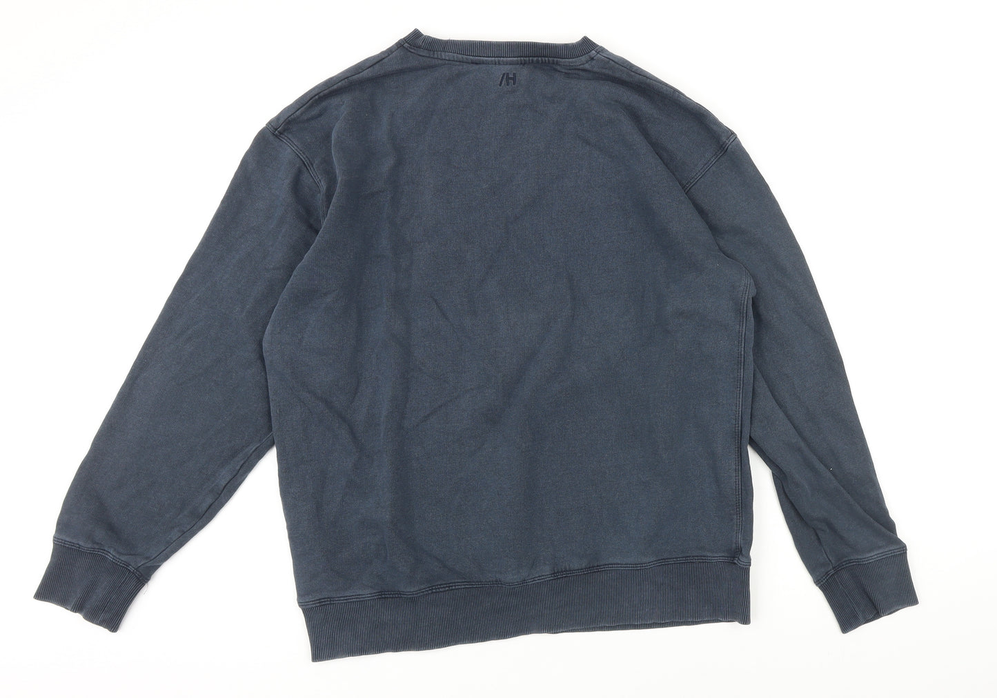 Selected Homme Mens Blue Cotton Pullover Sweatshirt Size M