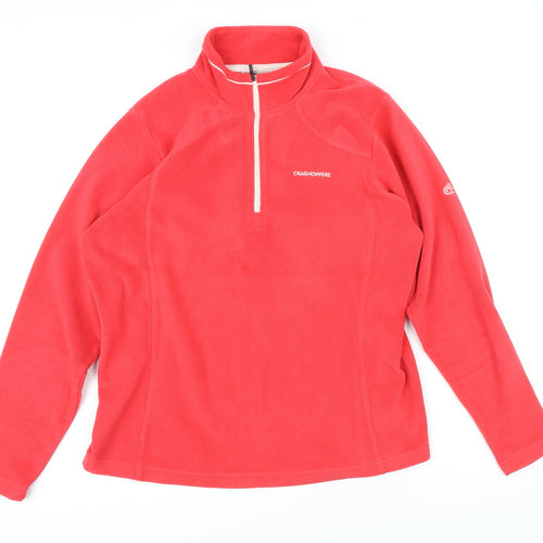 Craighoppers Womens Red 100% Polyester Pullover Sweatshirt Size 14 Zip