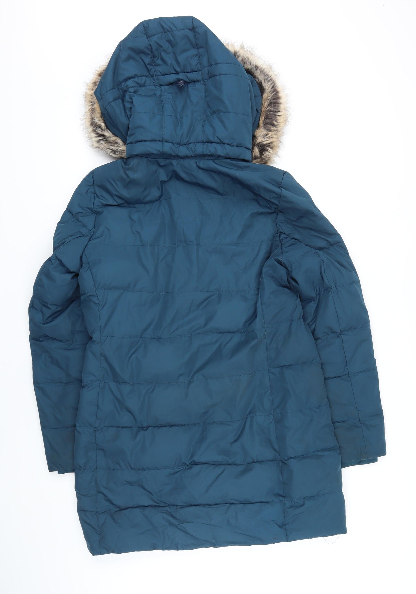 Lands' End Womens Blue Quilted Coat Size S Zip