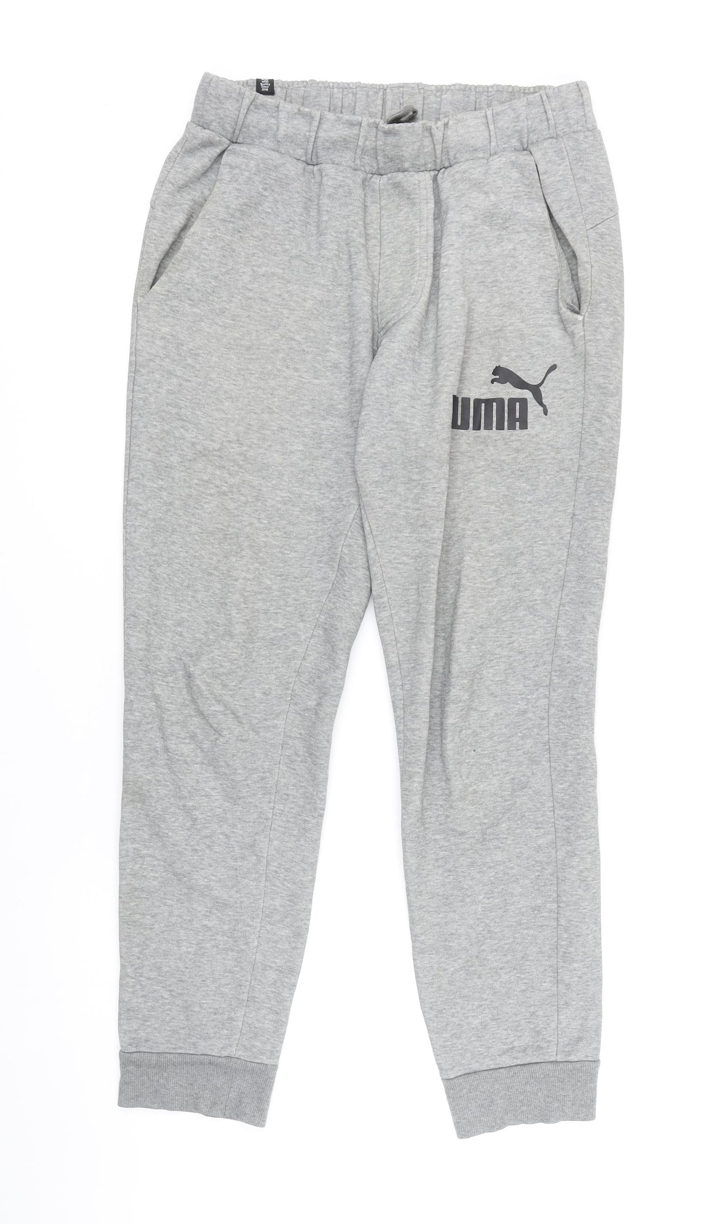 PUMA Mens Grey Cotton Jogger Leggings Size S L28 in Regular Drawstring - Elasticated waist