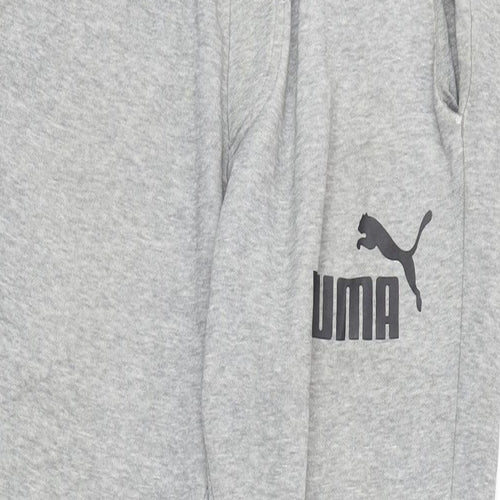 PUMA Mens Grey Cotton Jogger Leggings Size S L28 in Regular Drawstring - Elasticated waist