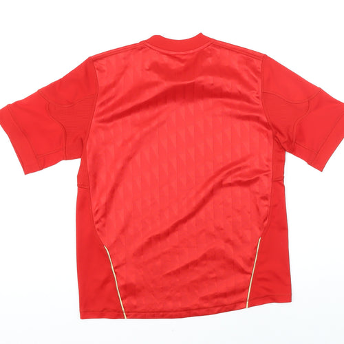 Addidas Boys Red Polyester Basic T-Shirt Size 11-12 Years Round Neck Pullover - Liverpool FC