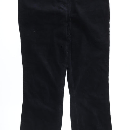 CC Womens Black Cotton Trousers Size 14 L28 in Regular Zip