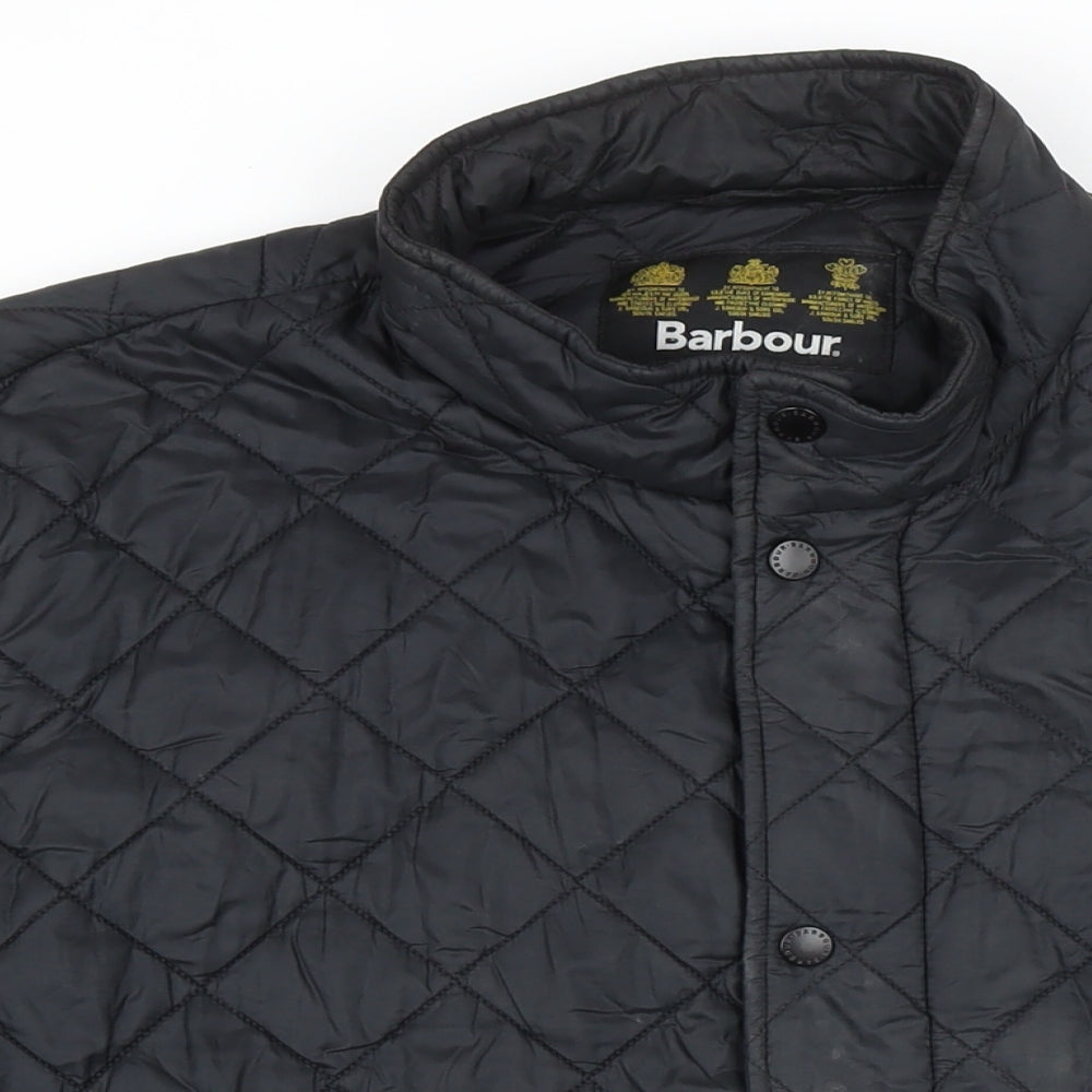 Barbour Mens Black Quilted Jacket Size 2XL Zip