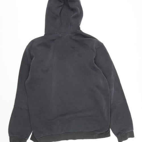 Addidas Mens Grey Cotton Full Zip Hoodie Size L - Addidas logo