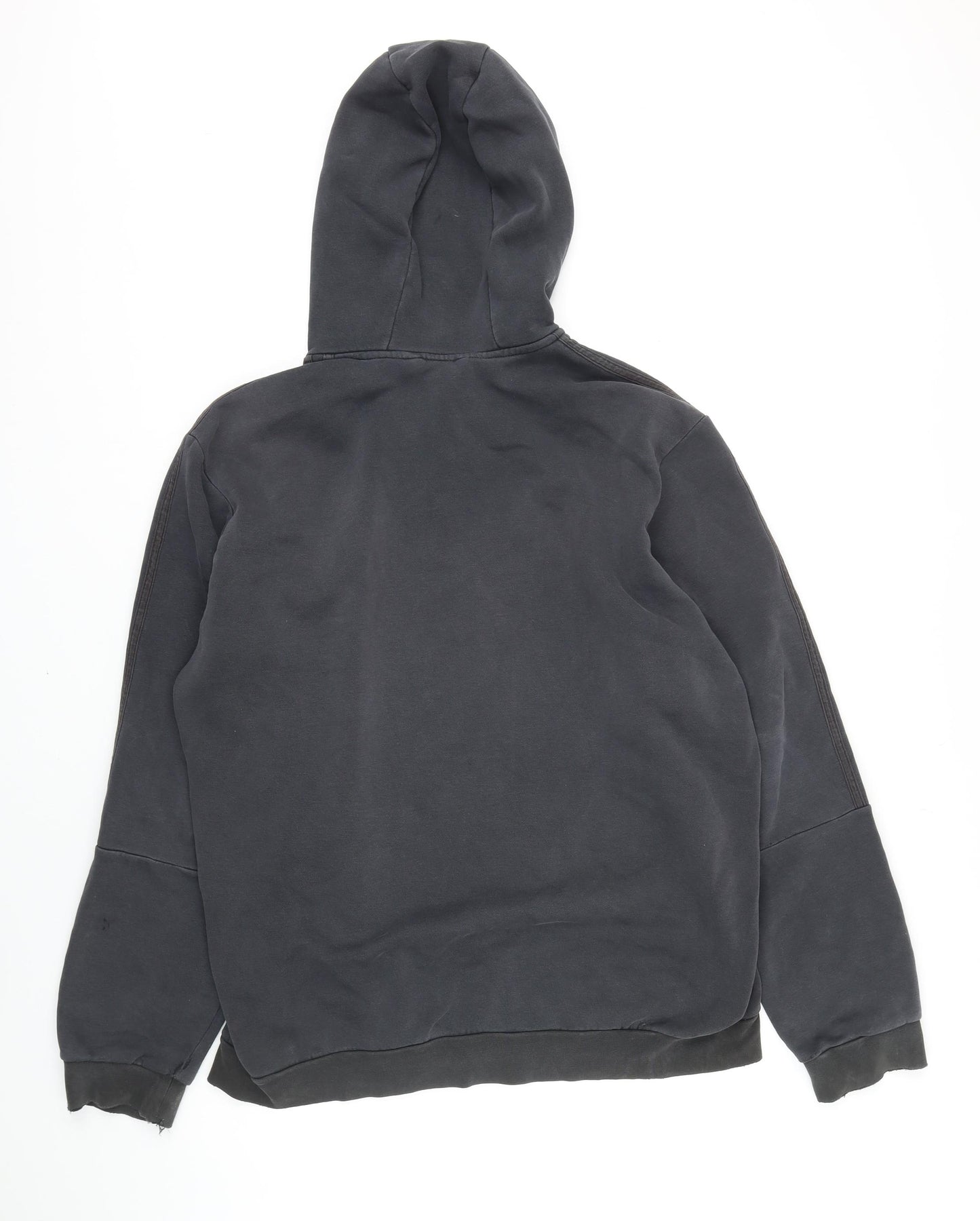 Addidas Mens Grey Cotton Full Zip Hoodie Size L - Addidas logo