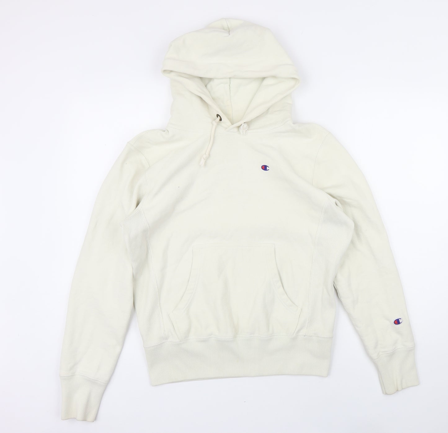 Champion Womens Ivory Cotton Pullover Hoodie Size M Pullover