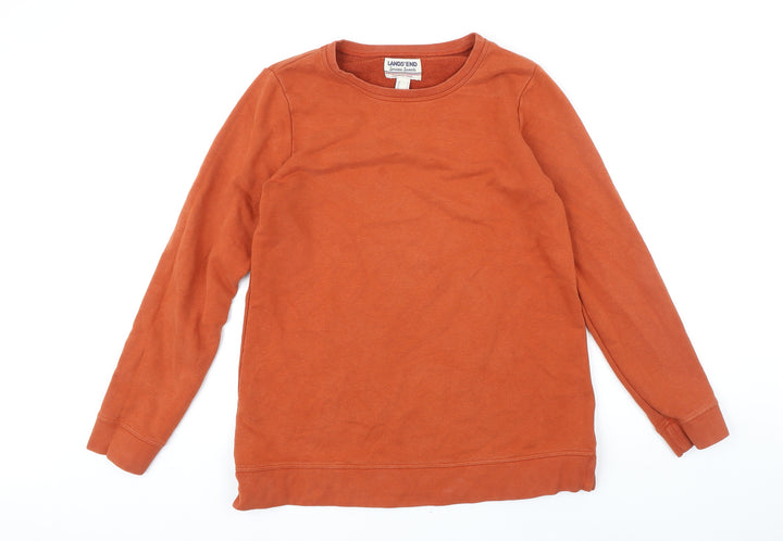 Lands' End Womens Brown Houndstooth Chlorofibre Pullover Sweatshirt Size S Pullover