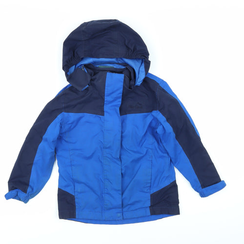 Peter Storm Boys Blue Colourblock Jacket Coat Size 5-6 Years Zip