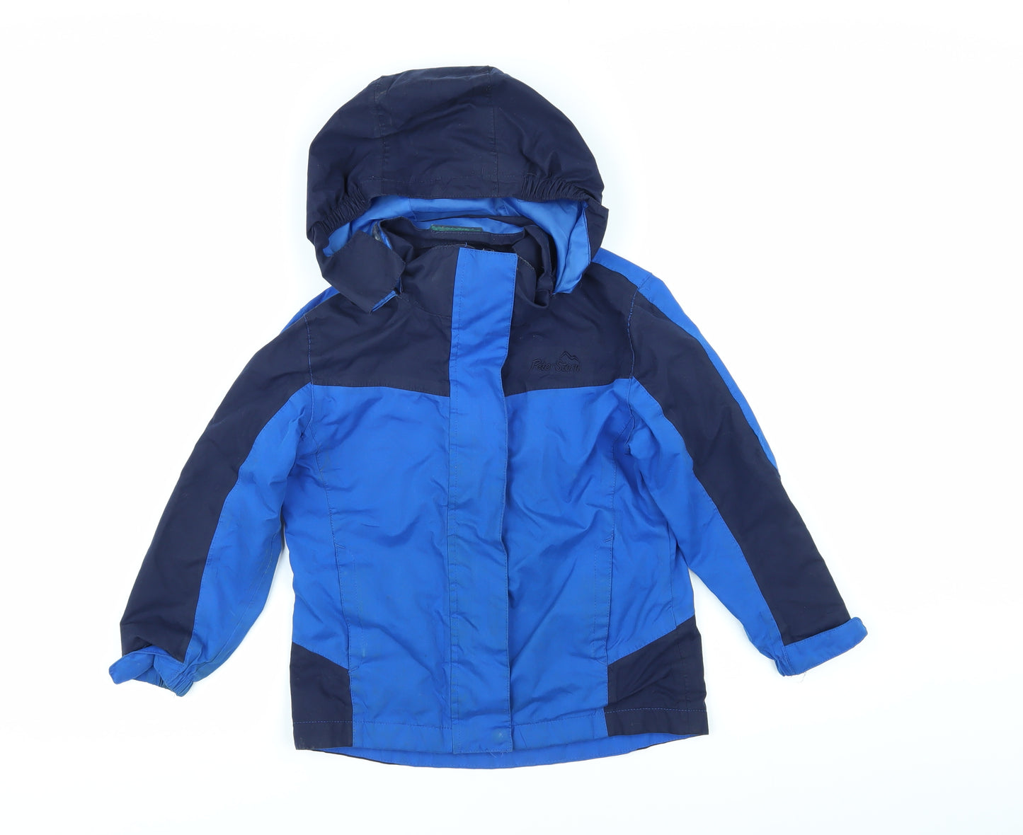 Peter Storm Boys Blue Colourblock Jacket Coat Size 5-6 Years Zip