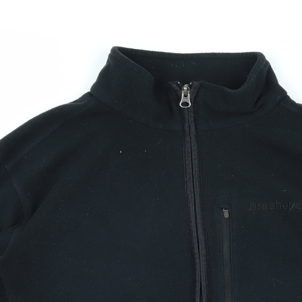 brasher Womens Black 100% Polyester Full Zip Sweatshirt Size M