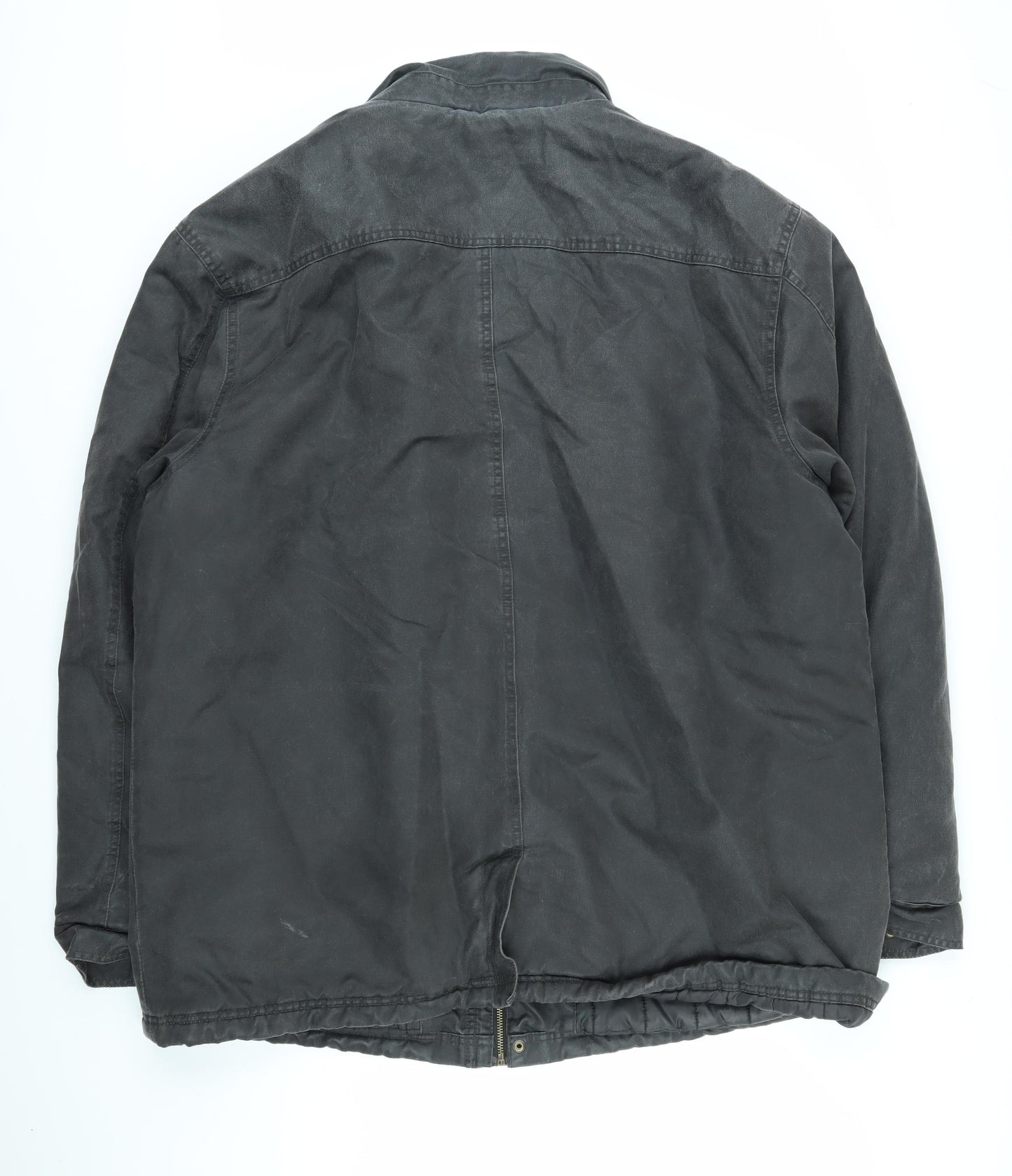 Weird Fish Mens Grey Overcoat Coat Size 3XL Zip - Waxed Jacket