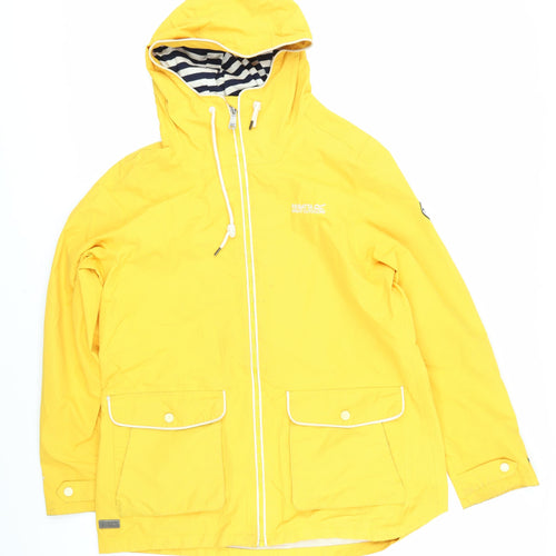 Regatta Womens Yellow Rain Coat Coat Size 14 Zip