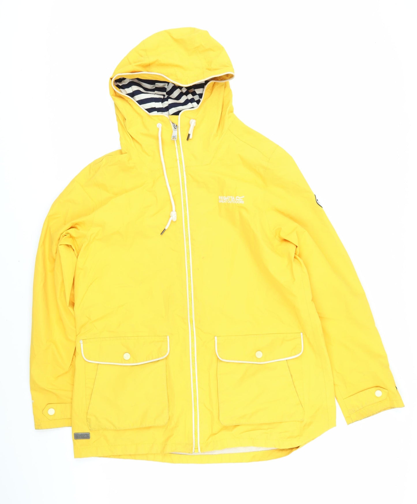 Regatta Womens Yellow Rain Coat Coat Size 14 Zip