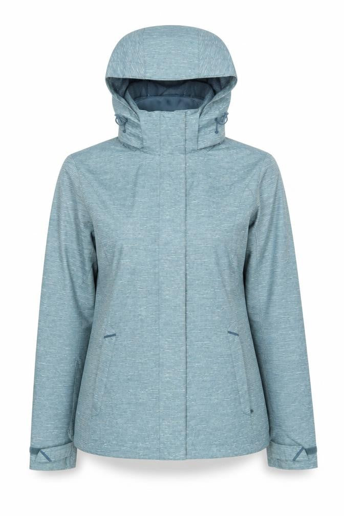 Front view of Decathlon women’s grey jacket coat, size M, zip