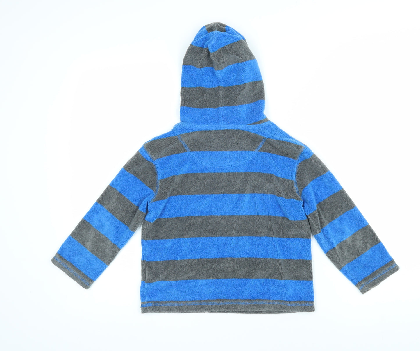 Mini Boden Boys Blue Striped Cotton Pullover Hoodie Size 4-5 Years Pullover - dog