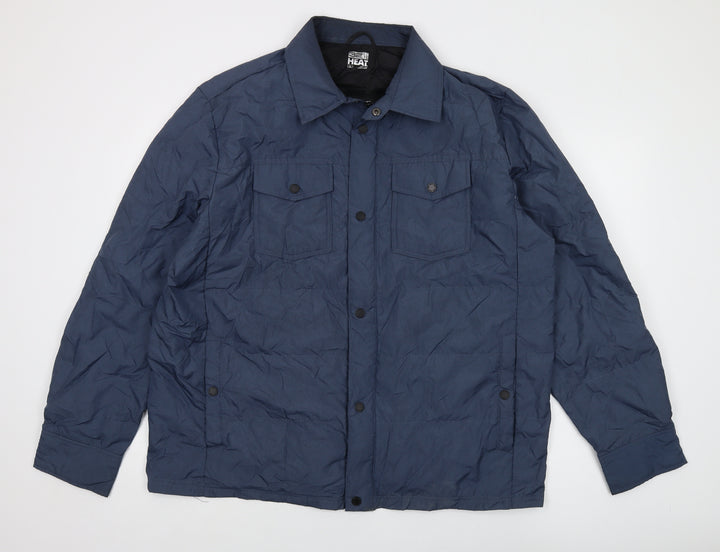Heat Mens Blue Jacket Size XL Zip