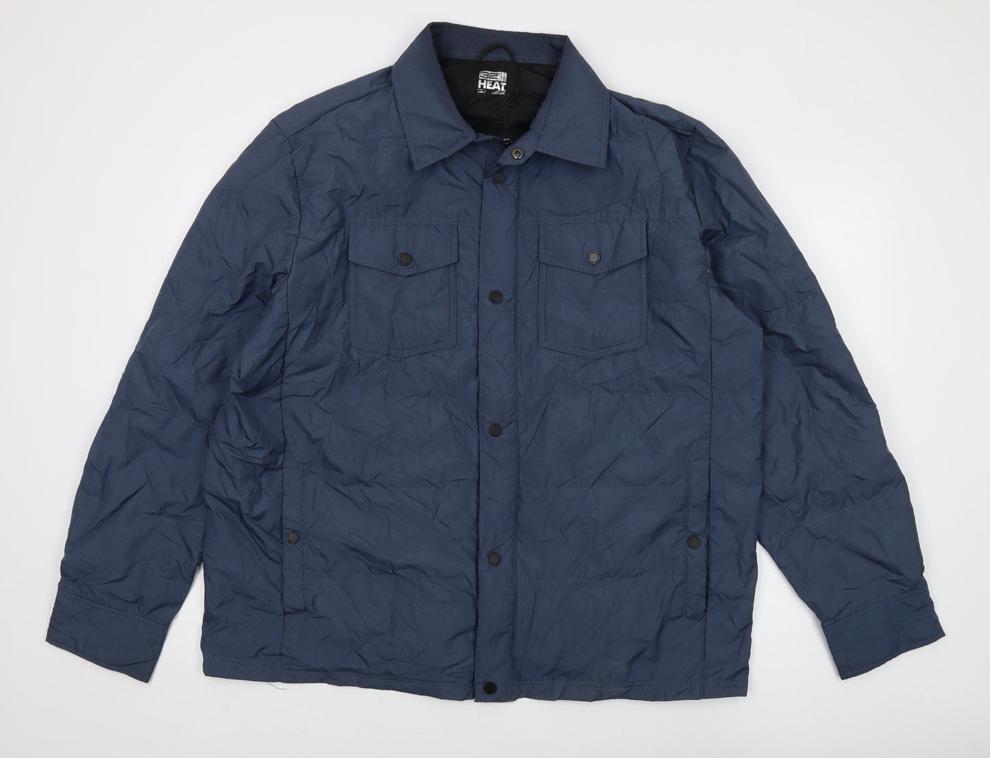 Heat Mens Blue Jacket Size XL Zip