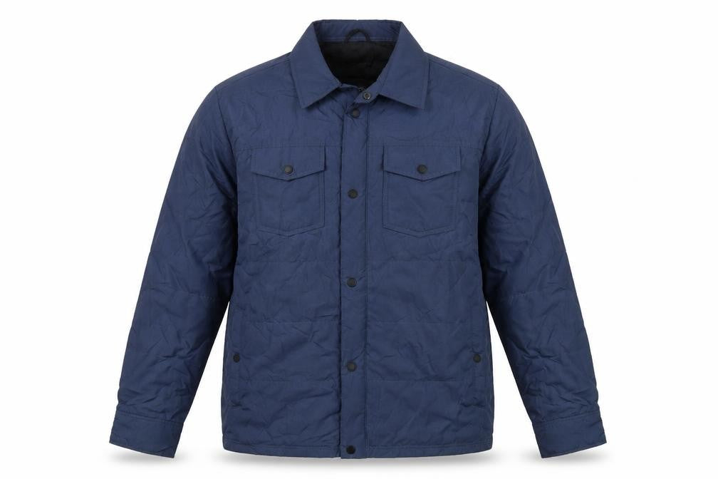 Front view of Heat men’s blue jacket, size XL, zip
