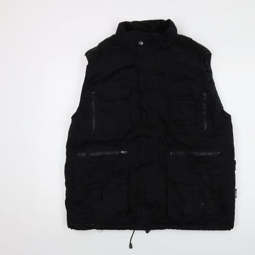 Turnhout Mens Black Gilet Waistcoat Size L Zip