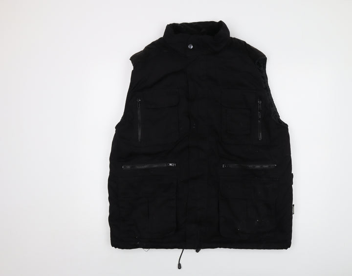 Turnhout Mens Black Gilet Waistcoat Size L Zip