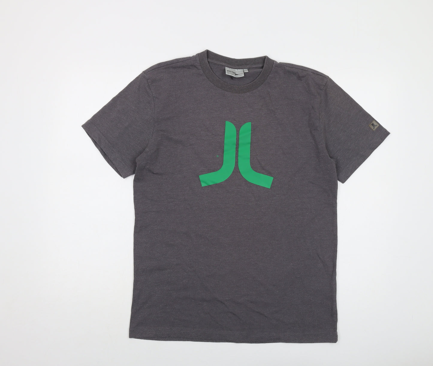 Wezc Mens Grey Cotton T-Shirt Size M Crew Neck