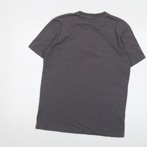 Wezc Mens Grey Cotton T-Shirt Size M Crew Neck