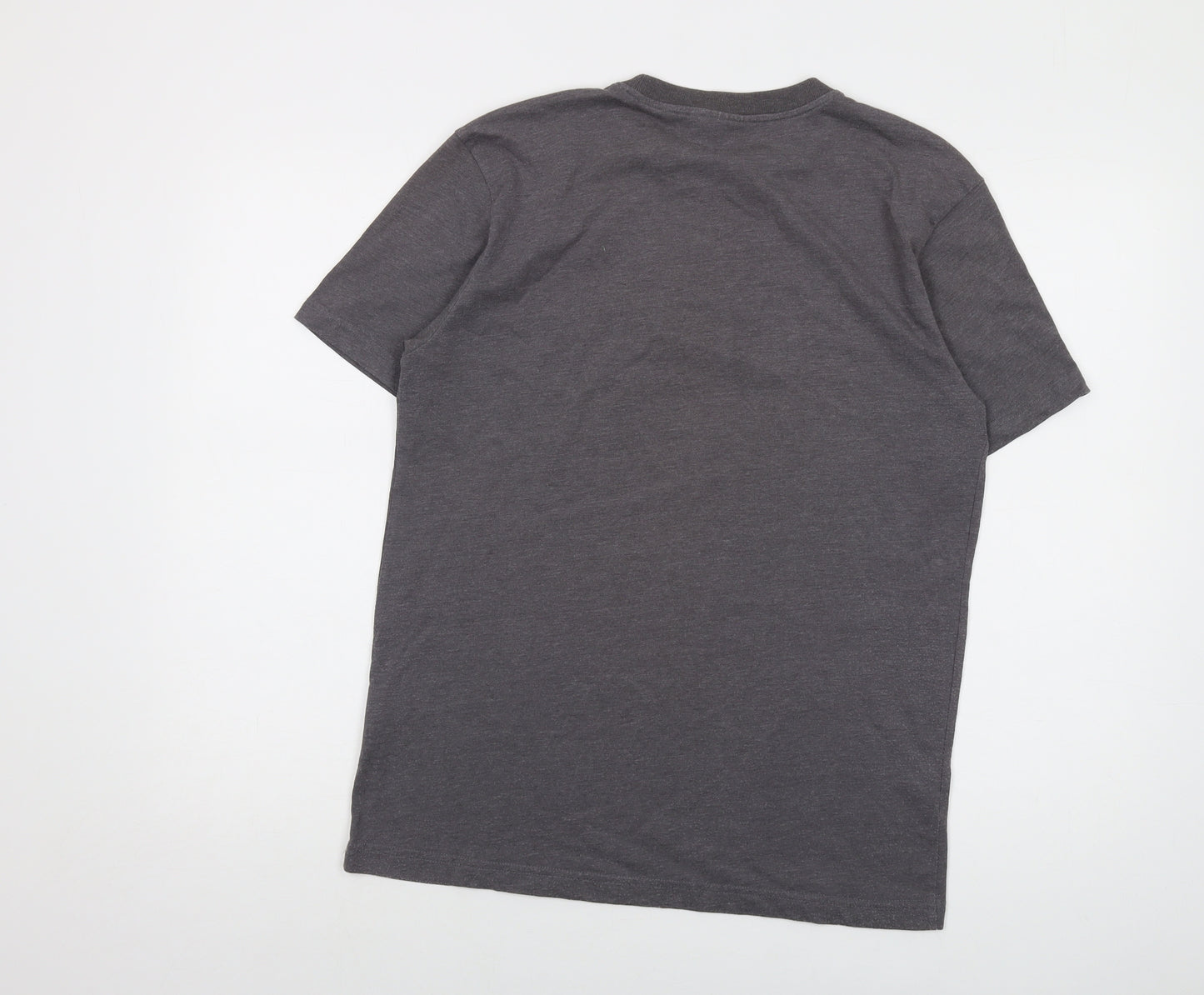 Wezc Mens Grey Cotton T-Shirt Size M Crew Neck