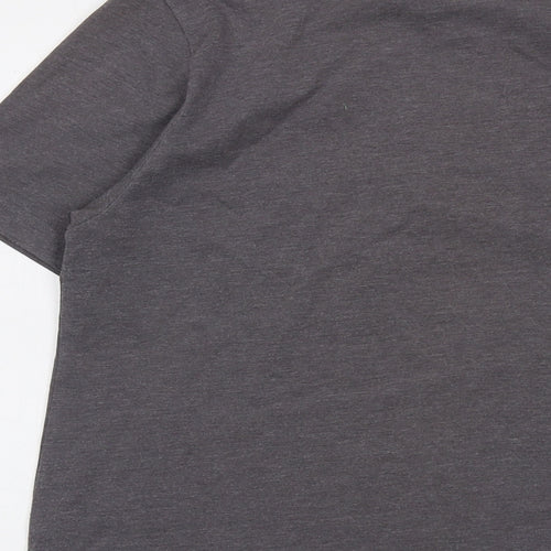 Wezc Mens Grey Cotton T-Shirt Size M Crew Neck