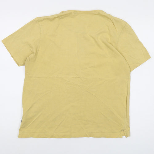 Ted Baker Womens Yellow Cotton Basic T-Shirt Size 12 Round Neck
