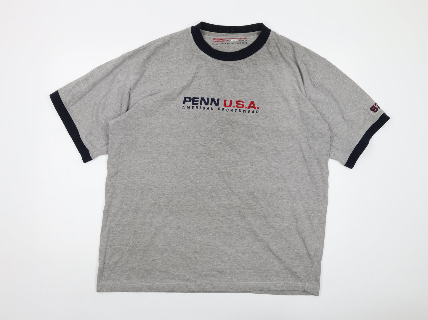 Penn Usa Mens Grey Polyester T-Shirt Size XL Crew Neck