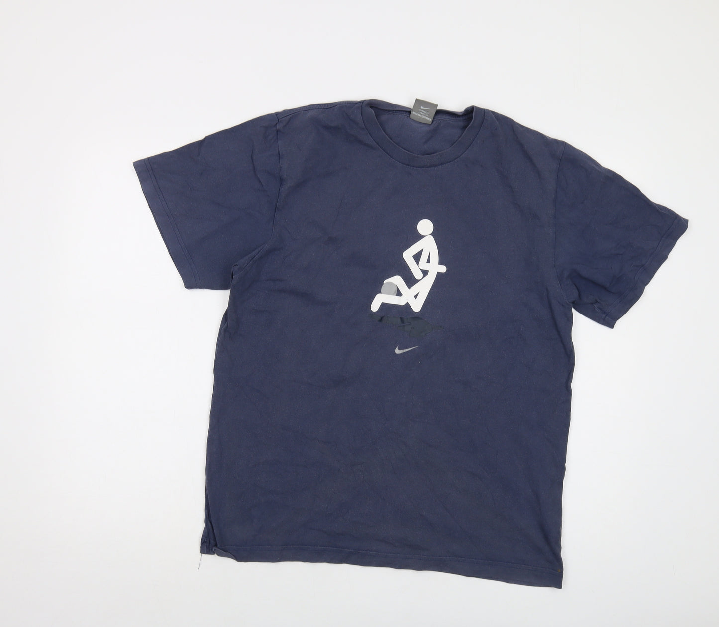 Niek Mens Black Cotton T-Shirt Size M Crew Neck - Logo