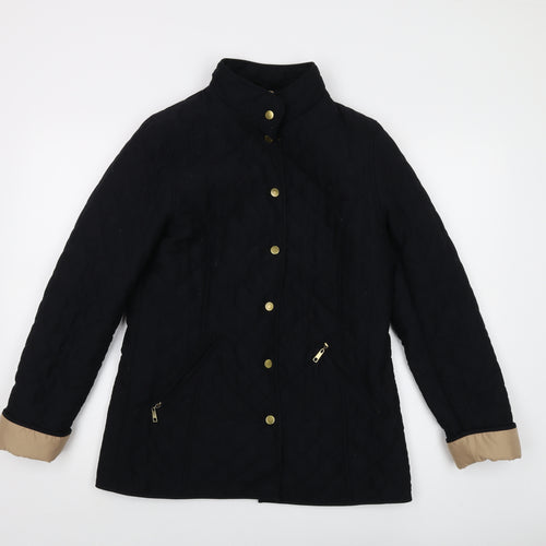Classic Womens Black Jacket Size 10 Snap