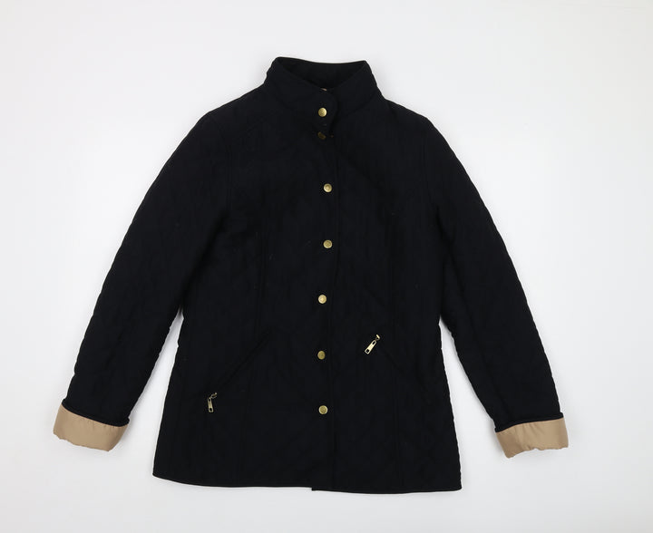Classic Womens Black Jacket Size 10 Snap
