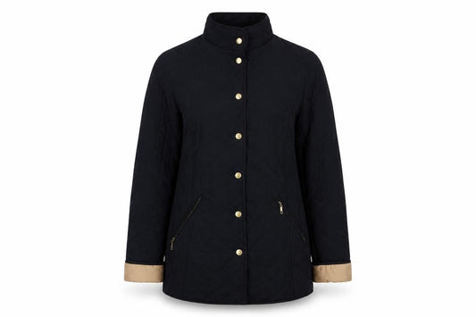 Front view of Classics women’s black jacket, size UK 10, snap