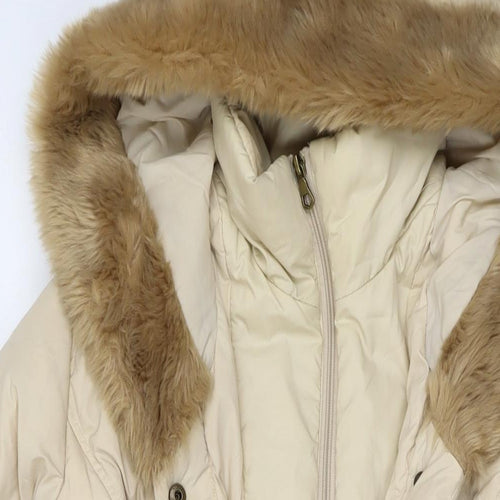 Larry Levine Womens Beige Jacket Size S Zip