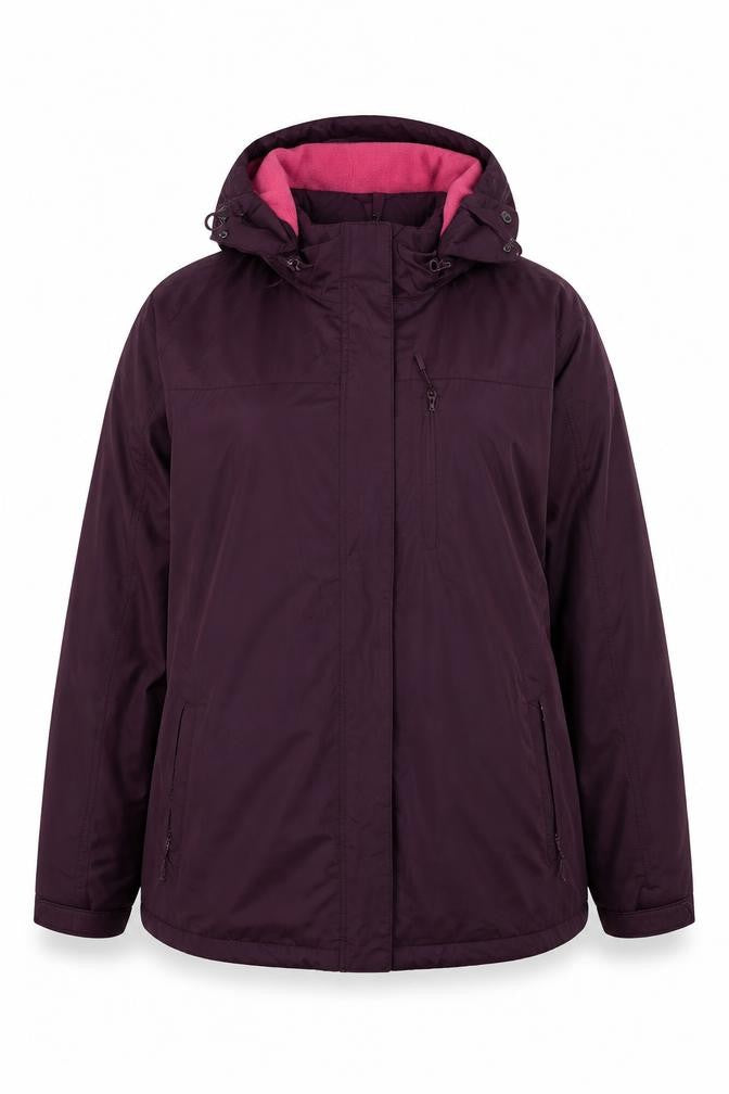 Front view of Maine New England women’s purple jacket, size UK 20, zip