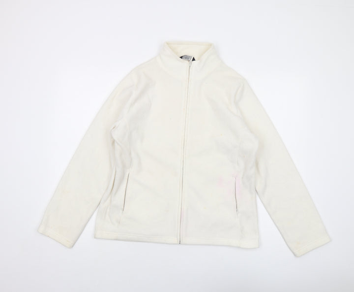Isle Womens Ivory Jacket Size 14 Zip