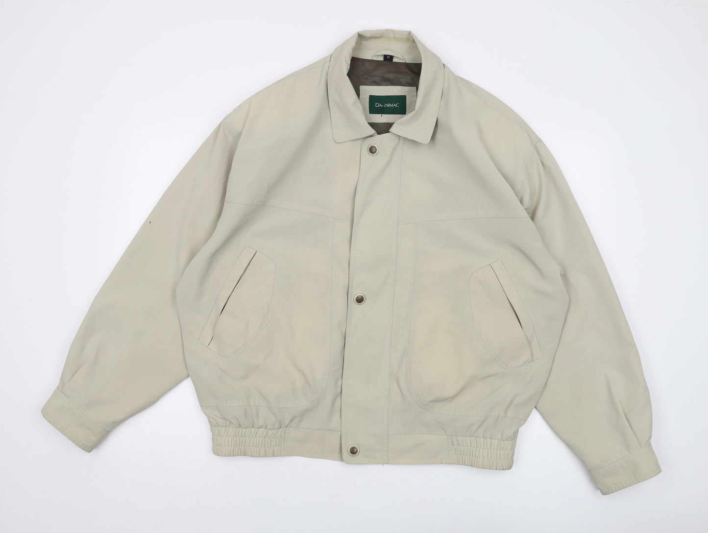 Dannimac Mens Beige Bomber Jacket Jacket Size M Zip - Vintage