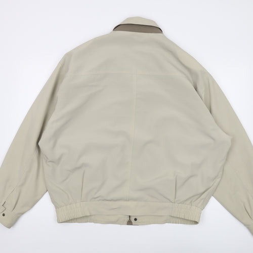 Dannimac Mens Beige Bomber Jacket Jacket Size M Zip - Vintage