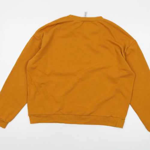 Disney Womens Yellow Cotton Pullover Sweatshirt Size L Pullover - Mickey Mouse