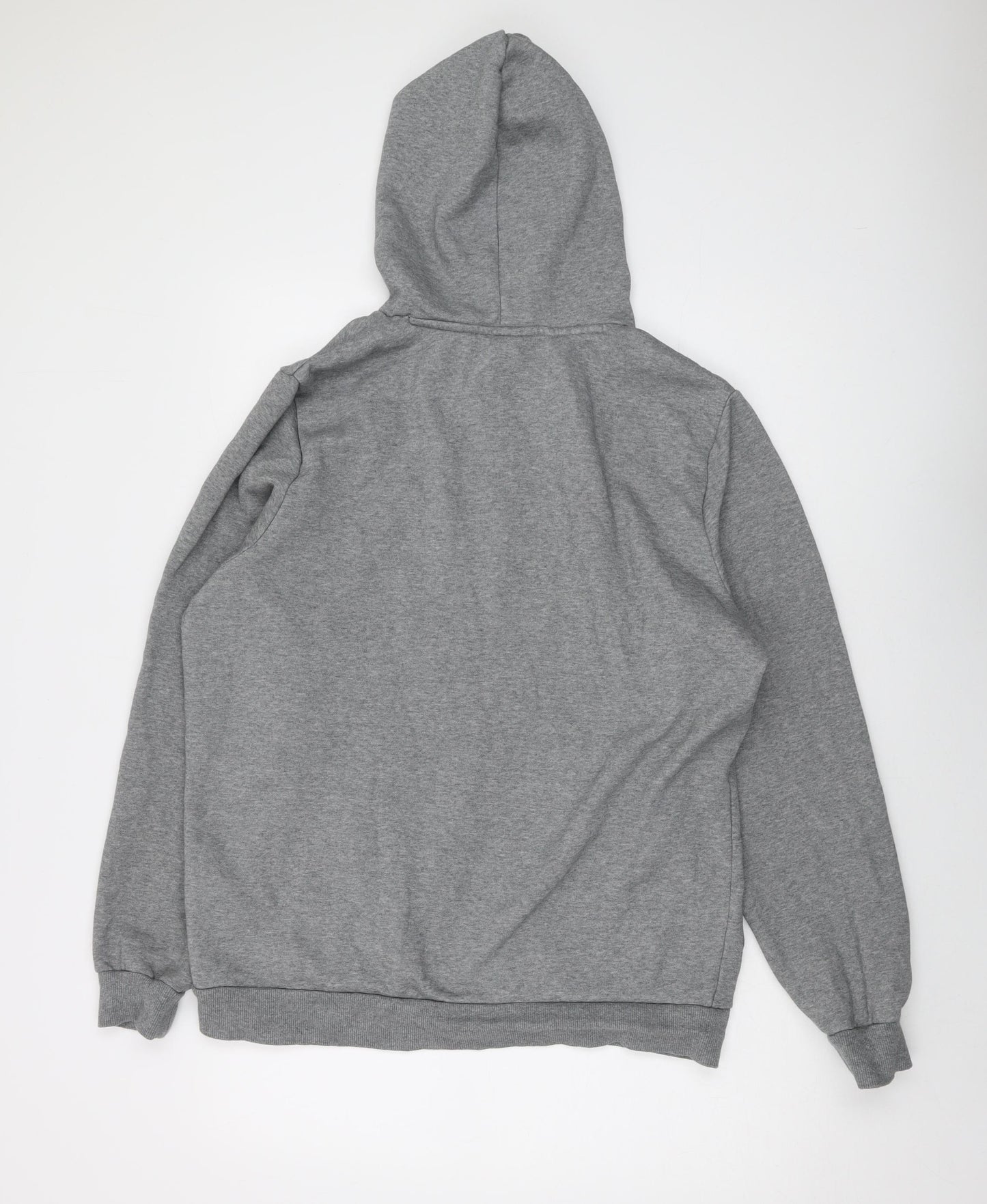 PUMA Mens Grey Cotton Pullover Hoodie Size L - Logo