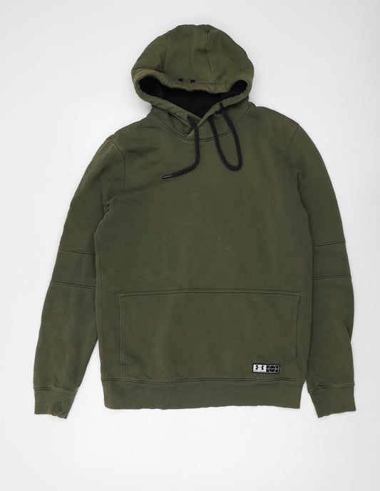 Under armour Mens Green Cotton Pullover Hoodie Size M