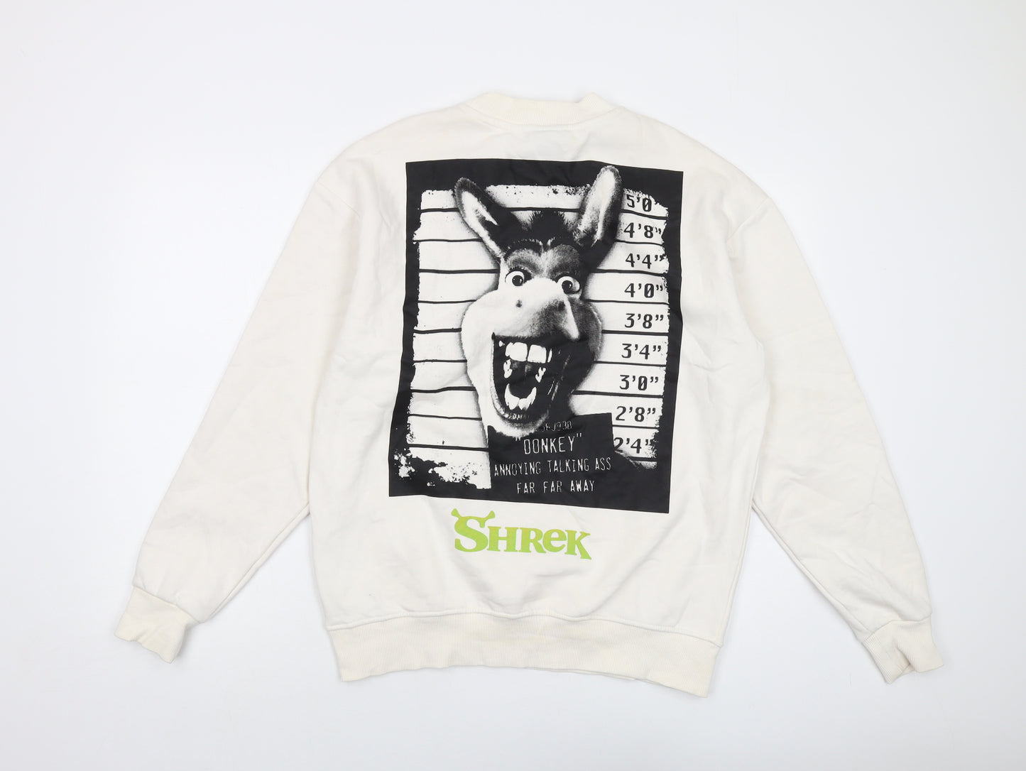 Shrek Mens Ivory Cotton Pullover Sweatshirt Size M - Donkey